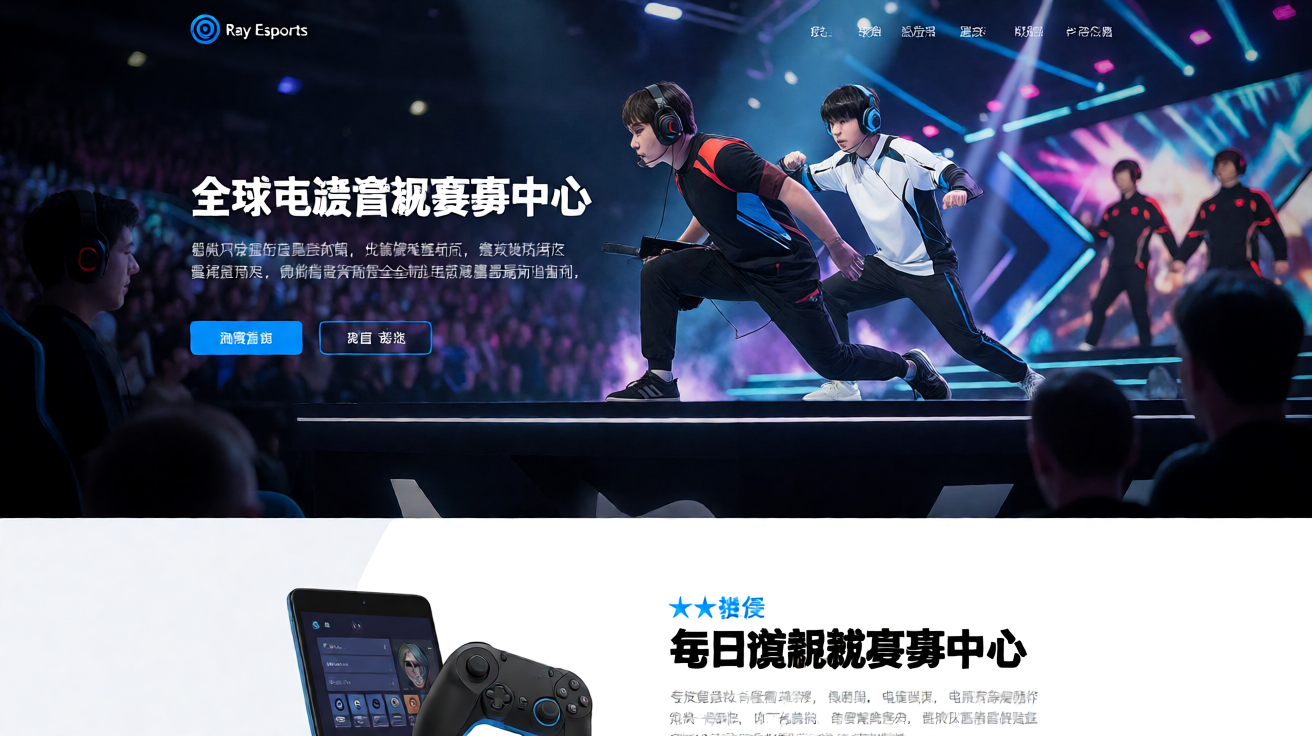 雷竞技电竞赛事现场，选手在舞台上进行激烈对战